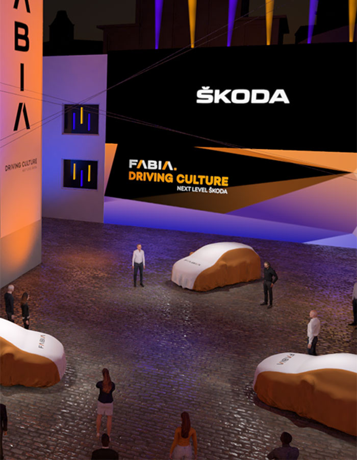 Example screenshot of the web app of the Škoda Fabia Digital World Premiere